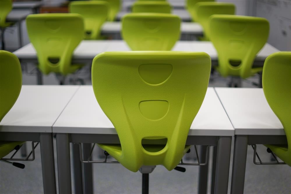 Green classroom chair